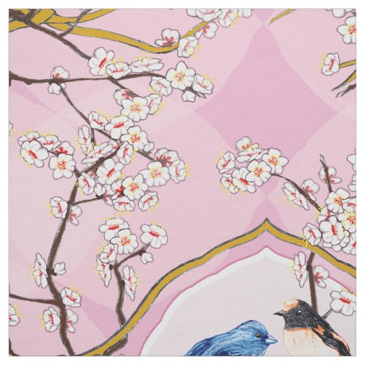 PH&D Bluebird Vignette Toile tissu Iris rose (Échantillon)