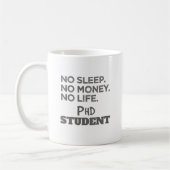 Ph.D. Cadeau No Slaap No Money No Life Phd Student Koffiemok (Links)