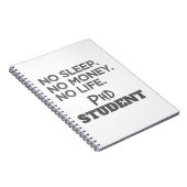 Ph.D. Cadeau No Slaap No Money No Life Phd Student Notitieboek (Rechterzijde)