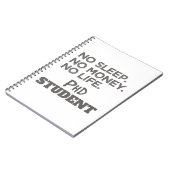 Ph.D. Cadeau No Slaap No Money No Life Phd Student Notitieboek (Linkerzijde)