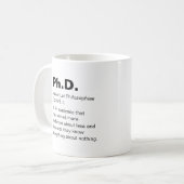 Ph.D.-definitie afstuderen grappige humor Koffiemok (Voorkant links)