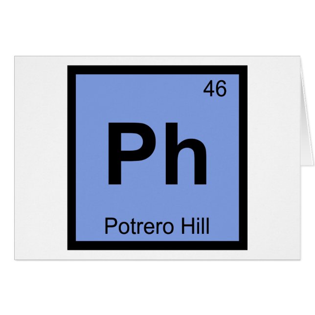 Ph - Symbole de chimie de Potrero Hill San Francis (Devant horizontal)