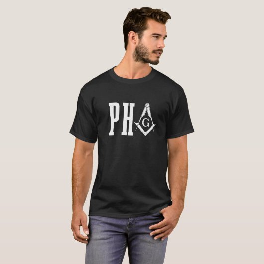 Pha Prince Hall Mason Freemason Masonic Square & C T-shirt (Voorkant volledig)
