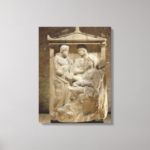 Phainippos en Mnesarete gravestone die familie too Canvas Afdruk