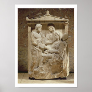 Phainippos en Mnesarete gravestone die familie too Poster