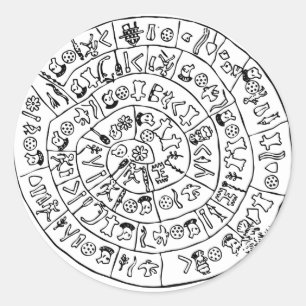 Phaistos-schijf Ronde Sticker