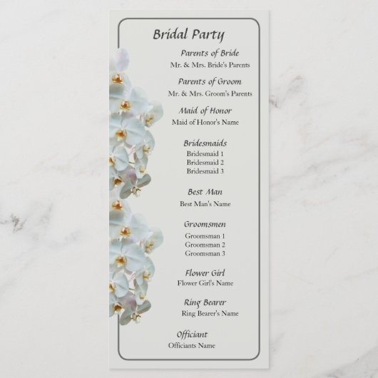 Phalaenopsis blanc Programme de mariage des orchid (Dos)