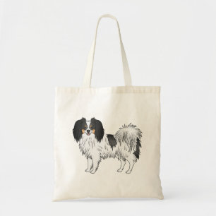 Phalène Met Driekleurige Details Kleine Pluizige H Tote Bag