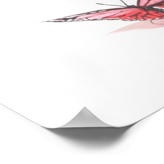 Phalene Papillon met vlinder Poster (Hoek)