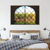 Phantasta's: Borders van onfeilbaar grondcanvas af Canvas Afdruk (Insitu (Slaapkamer))
