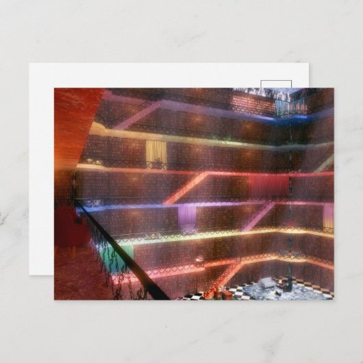 Phantastes : Carte postale de la Bibliothèque du P (Devant / Derrière)