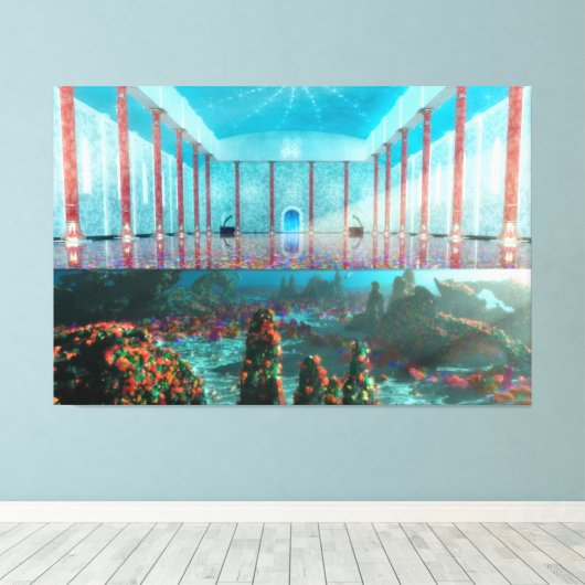 Phantastes: de fairy Bath Canvas print (Insitu (Houten vloer))