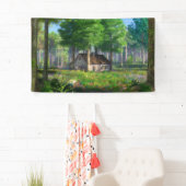 Phantastes : La bannière du chalet forestier (En situation)