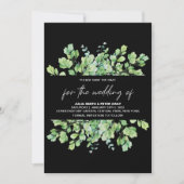 Phantom Black Leafy Save the Date Wedding Kaart (Voorkant)