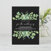 Phantom Black Leafy Save the Date Wedding Kaart (Staand voorkant)