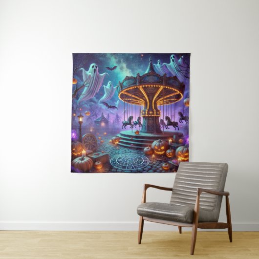 Phantom Carousel Halloween Wandkleed (In situ)
