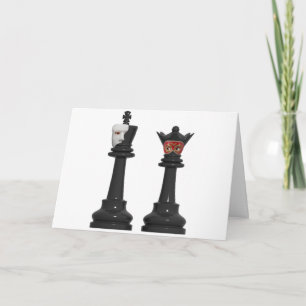 Phantom Chess King en gemaskerde Queen Birthday Ka Kaart