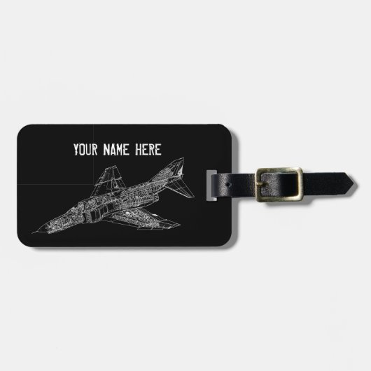 Phantom Fighter Jet (Supersonic Vliegtuig) Pilot Bagagelabel (Voorkant horizontaal)