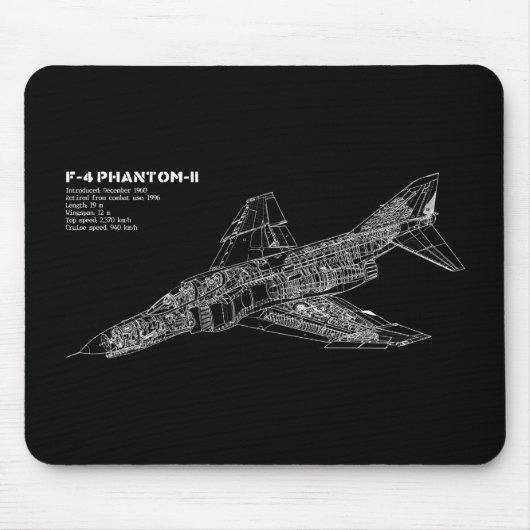 Phantom Fighter Jet (Supersonic Vliegtuig) Pilot Muismat (Voorkant)