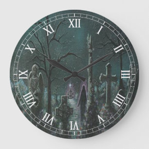 Phantom Graveyard Round Roman Numeras Clock Grote Klok