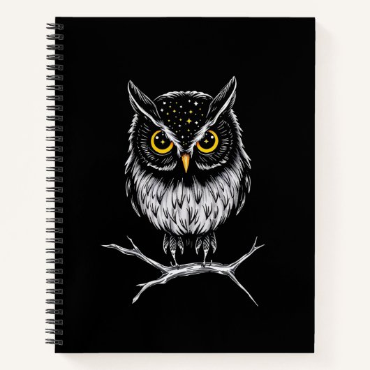 Phantom Owl Minimalist Line Art Notebook Notitieboek (Voorkant)