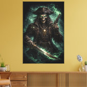 Phantom Pirate Skull – Dark Fantasy Reaper Canvas Afdruk (Insitu (Woonkamer))