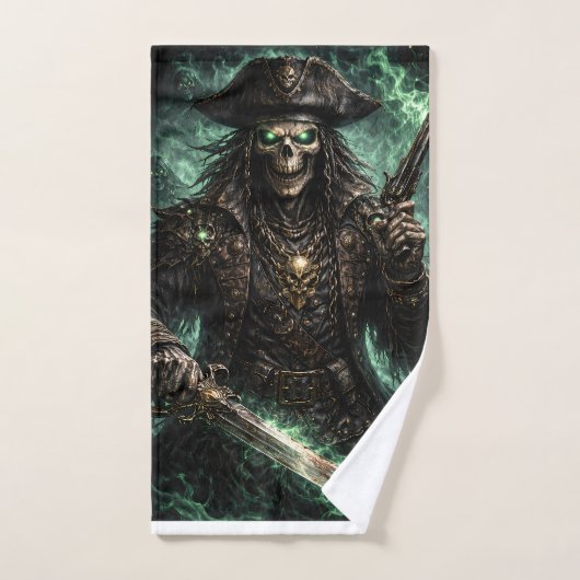 Phantom Pirate Skull – Dark Fantasy Reaper Fleece (Serviette à main)