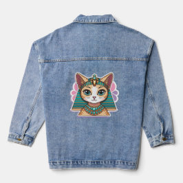 Pharaoh Cat | Egyptische stijl Kunst Trendy & Mode Denim Jacket