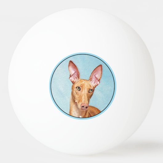 Pharaoh Hond Painting - Cute Original Dog Art Pingpongballen (Voorkant)