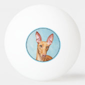 Pharaoh Hond Painting - Cute Original Dog Art Pingpongballen (Achterkant)