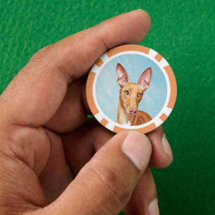 Pharaoh Hond Painting - Cute Original Dog Art Poker Chips