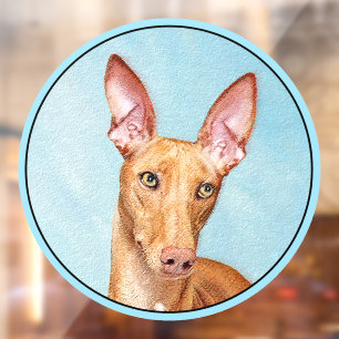 Pharaoh Hond Painting - Cute Original Dog Art Raamsticker
