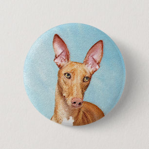 Pharaoh Hond Painting - Cute Original Dog Art Ronde Button 5,7 Cm