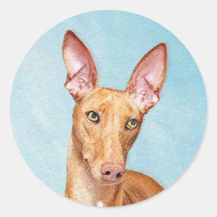 Pharaoh Hond Painting - Cute Original Dog Art Ronde Sticker