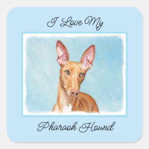 Pharaoh Hondschilder - Cute Original Dog Art Squ Vierkante Sticker