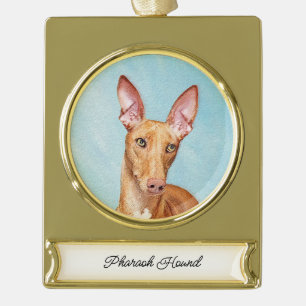 Pharaoh Hondschilder - Kute Original Dog Art Gol Verguld Banner Ornament