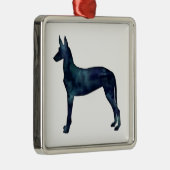 Pharaoh Hound Black Waterverf Silhouette Metalen Ornament (Rechts)