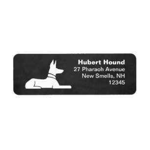Pharaoh Hound Egyptian Hieroglyph Return Address Etiket