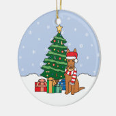 Pharaoh Hound Kerstkerstversiering Keramisch Ornament (Links)