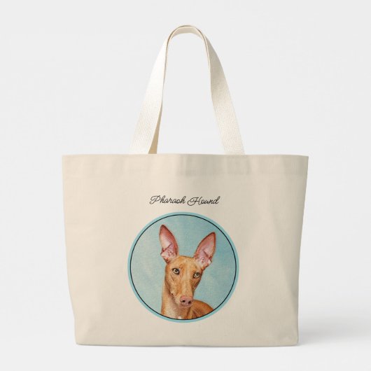 Pharaoh Hound Schilderen Kastanje Originele Hond K Grote Tote Bag (Achterkant)