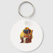 Pharaoh Pug � Ancient Egypt Dog Sleutelhanger (Voorkant)