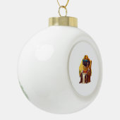 Pharaoh Pug - Oude Egyptische hond Keramische Bal Ornament (Links)