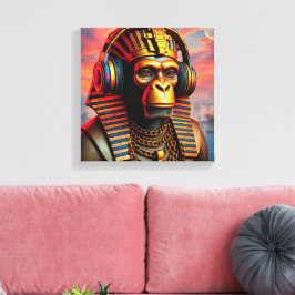 PHARAOH TUT-CHIMPANZEE 4 CANVAS AFDRUK