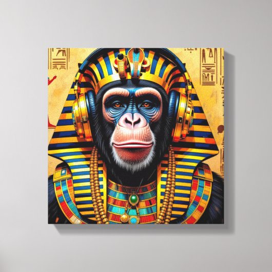 PHARAOH TUT-CHIMPANZEE CANVAS AFDRUK (Voorkant)