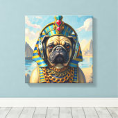 PHARAOH TUT-PUG 2 CANVAS AFDRUK (Insitu (Houten vloer))