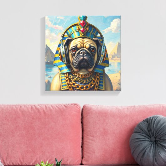 PHARAOH TUT-PUG 2 CANVAS AFDRUK (Insitu (Woonkamer))