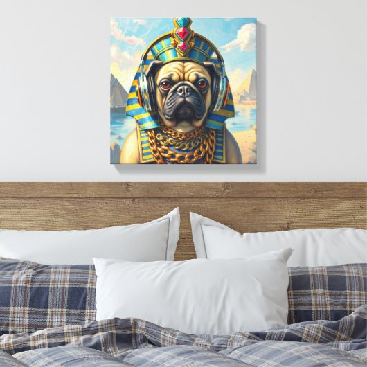 PHARAOH TUT-PUG 2 CANVAS AFDRUK (Insitu (Slaapkamer))
