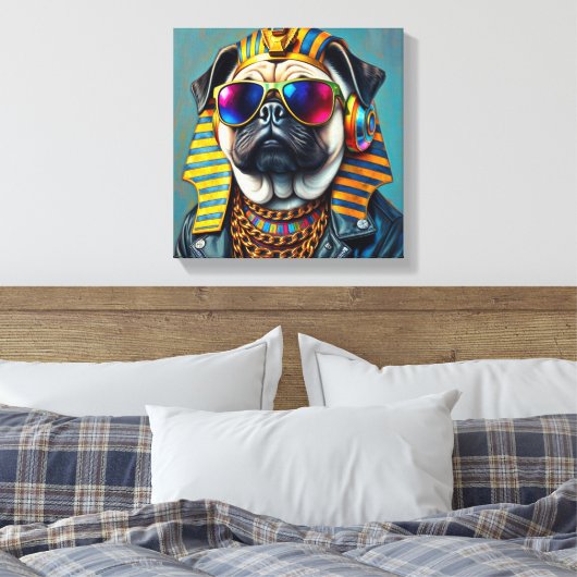 PHARAOH TUT-PUG CANVAS AFDRUK (Insitu (Slaapkamer))