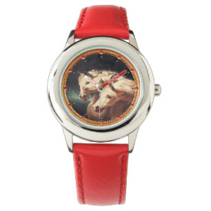 Pharaoh's Chariot White Arabian Horses Horloge