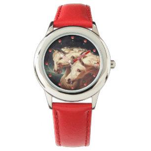 Pharaoh's Chariot White Arabian Horses Horloge